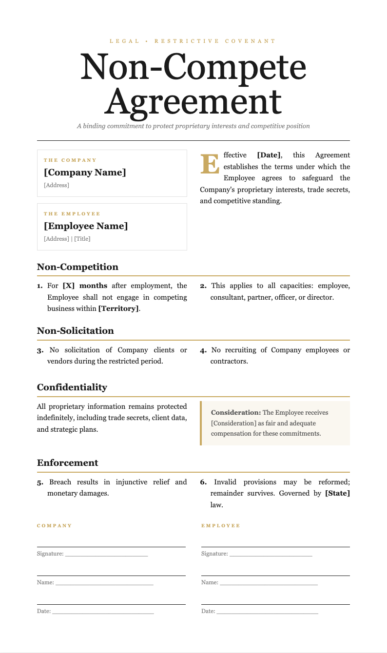 Editorial Magazine Non Compete Agreement